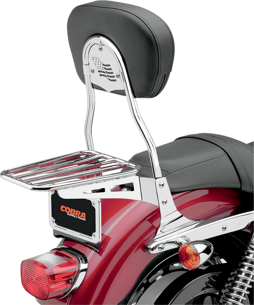 Cobra Sissy Bar Luggage Rack - Chrome - Tubular 02-3500 - Side View