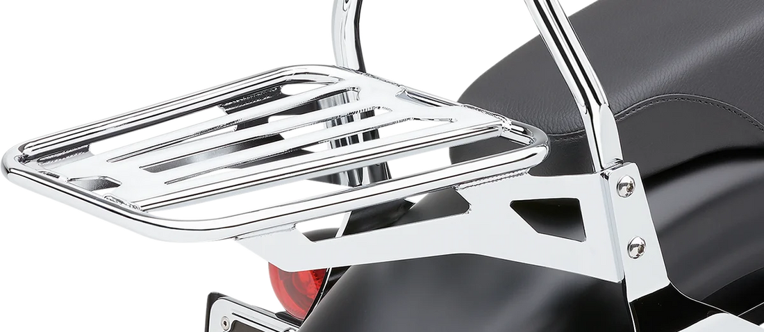 Cobra Sissy Bar Luggage Rack - Chrome - Tubular 602-3502 - Side View