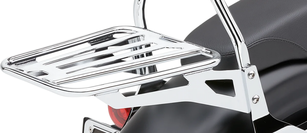 Cobra Sissy Bar Luggage Rack - Chrome - Tubular 602-3502 - Side View