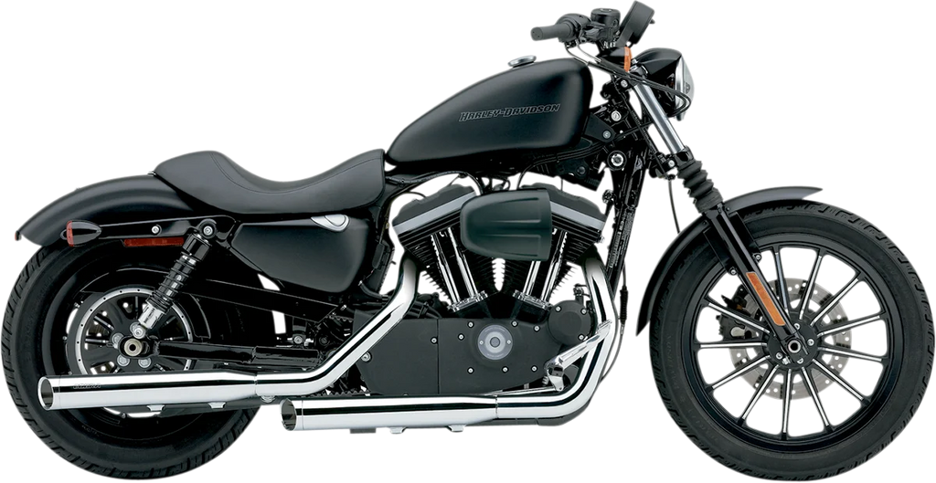 Cobra Slashcut Mufflers - Black - '04-'13 XL 6030RB - Side View