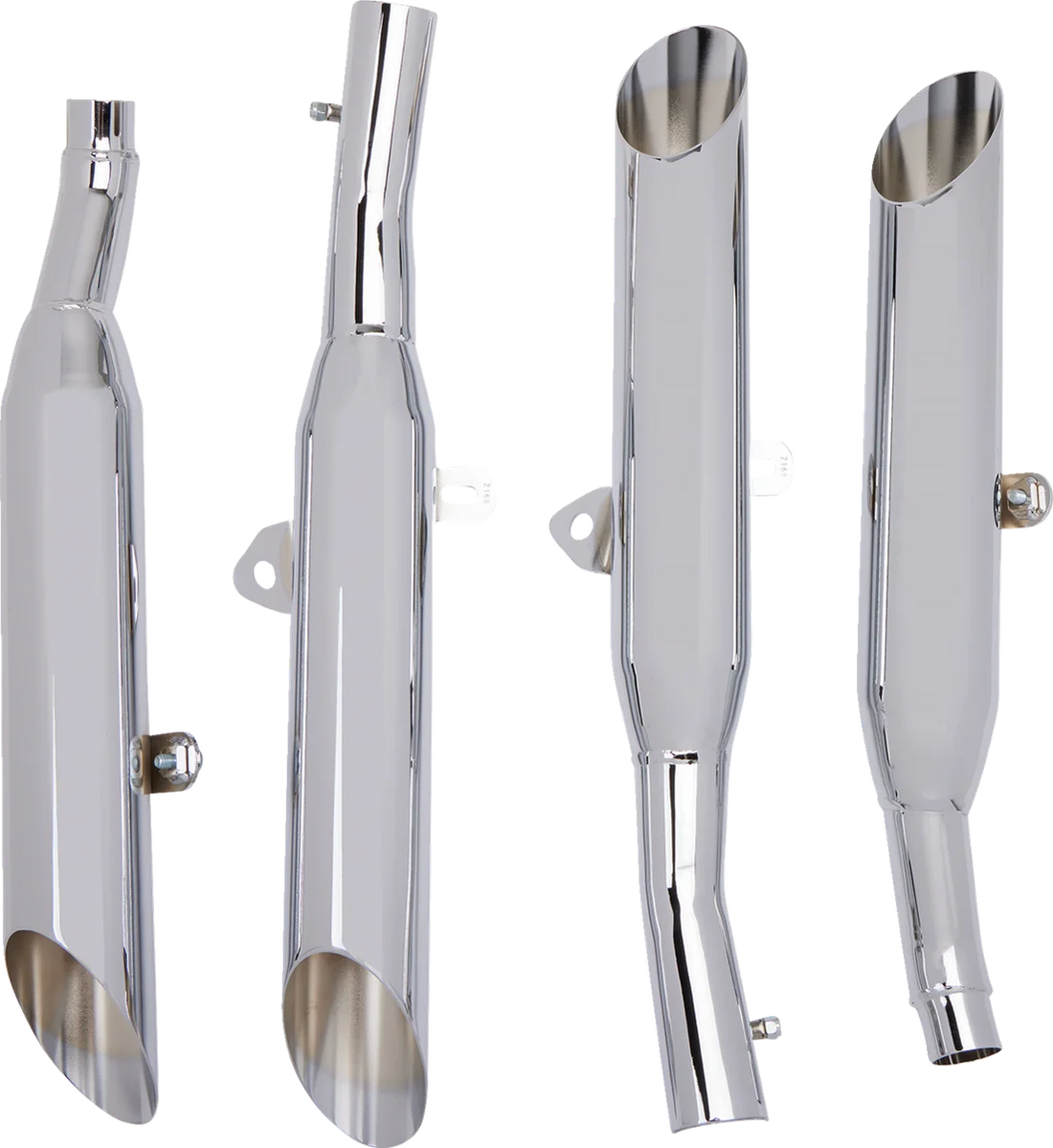 Cobra Slashcut Mufflers - Chrome fits Yamaha VMAX - Side View