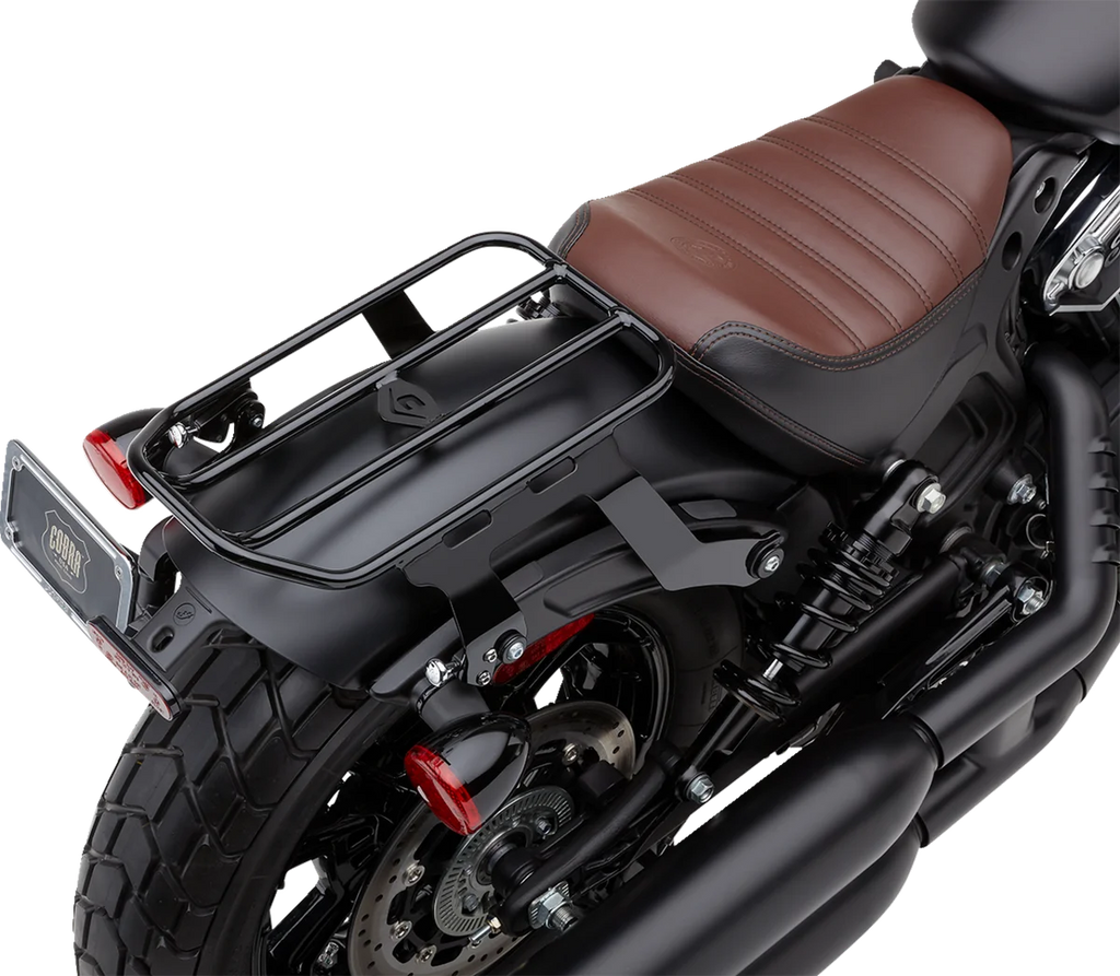 Cobra Solo Luggage Rack - Black - Bobber 502-2515B - Back View