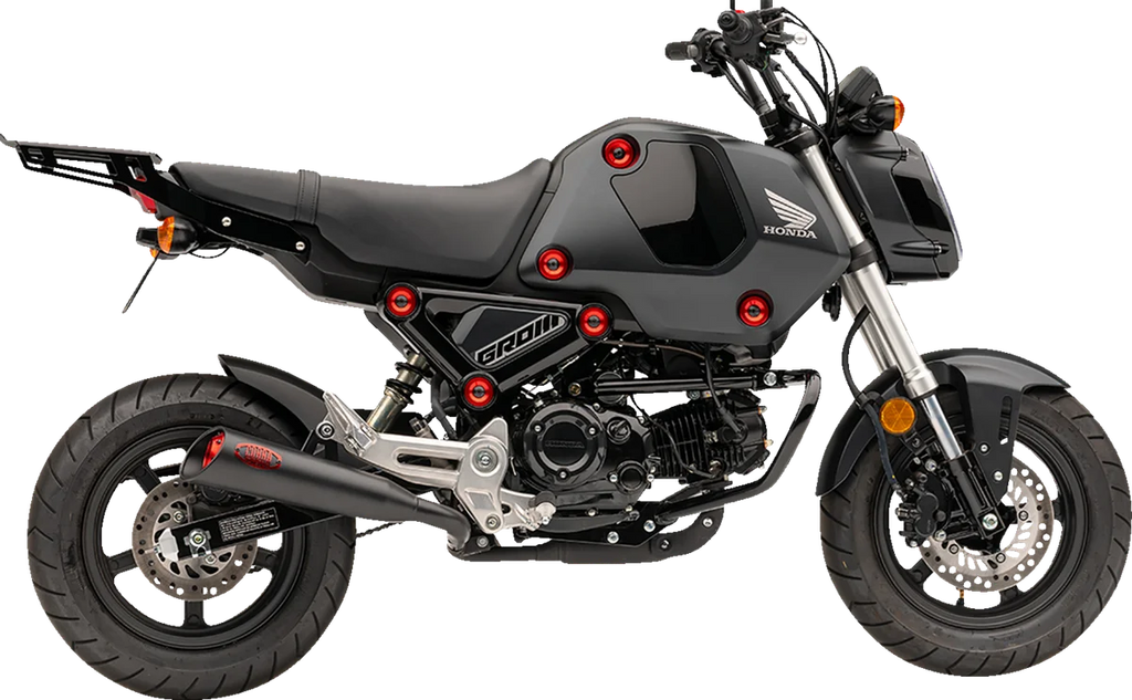 Cobra Solo Luggage Rack - Formed - Black - Grom 02-4107B - Side View