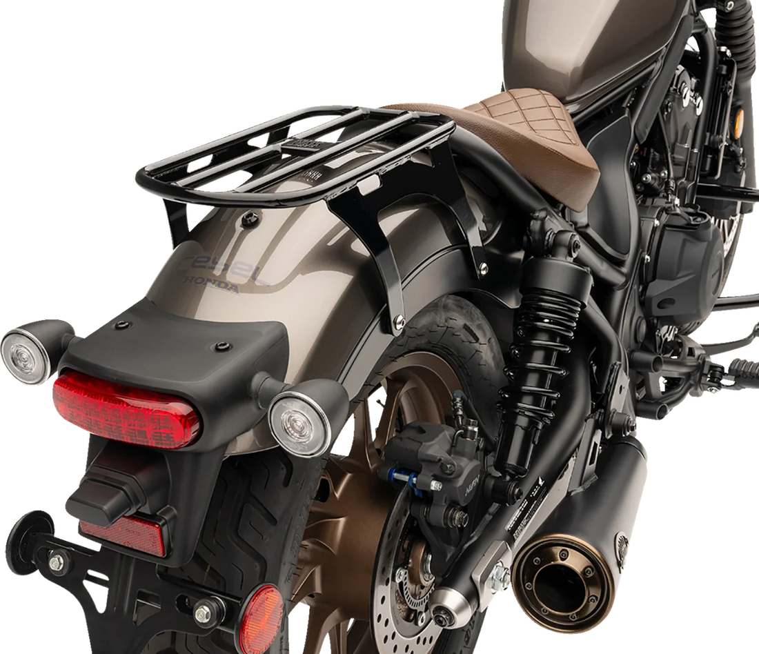 Cobra Solo Luggage Rack - Tube - Black - Rebel 300/500 02-4108B - Side View