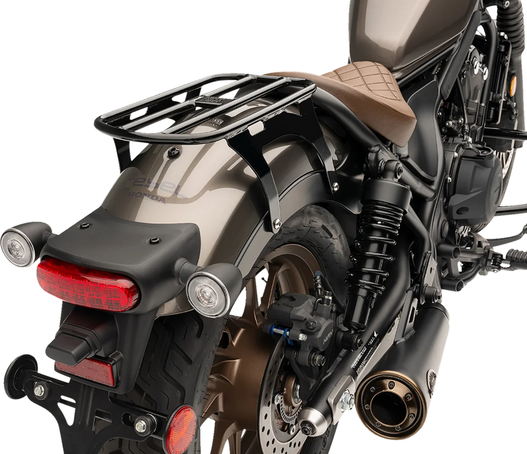 Cobra Solo Luggage Rack - Tube - Black - Rebel 300/500 02-4108B - Side View