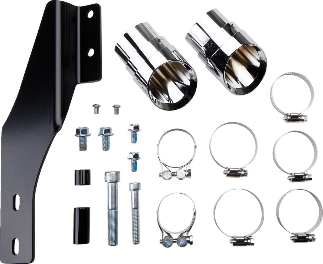 Cobra Speedster Slashdown Exhaust - Chrome - '86-'06 Softail 6850 - Back View