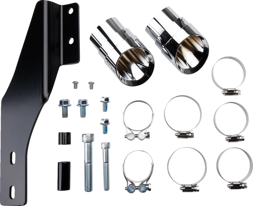 Cobra Speedster Slashdown Exhaust - Chrome - '86-'06 Softail 6850 - Back View