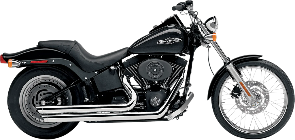 Cobra Speedster Slashdown Exhaust - Chrome - '91-'05 Dyna 6855 - Detail View