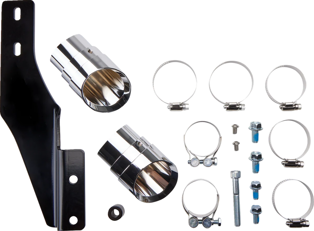 Cobra Speedster Slashdown Exhaust - Chrome - Softail 6851 - Side View