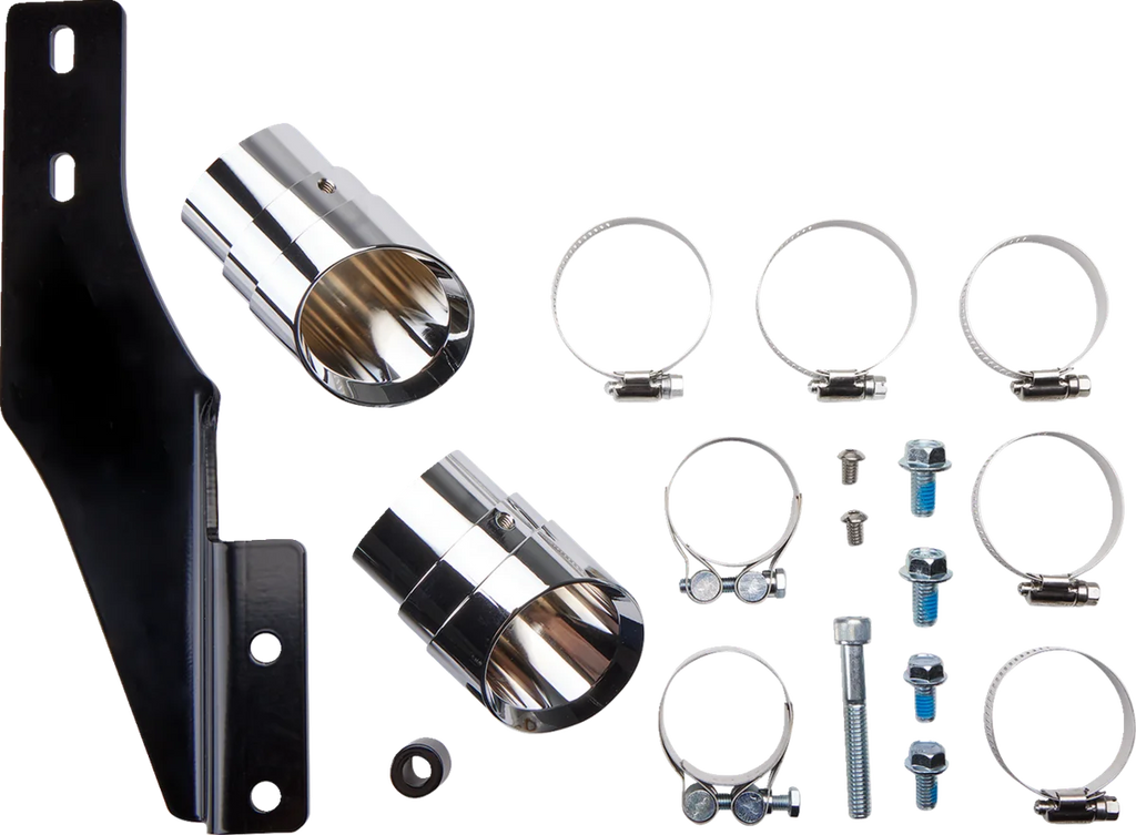 Cobra Speedster Slashdown Exhaust - Chrome - Softail 6851 - Side View