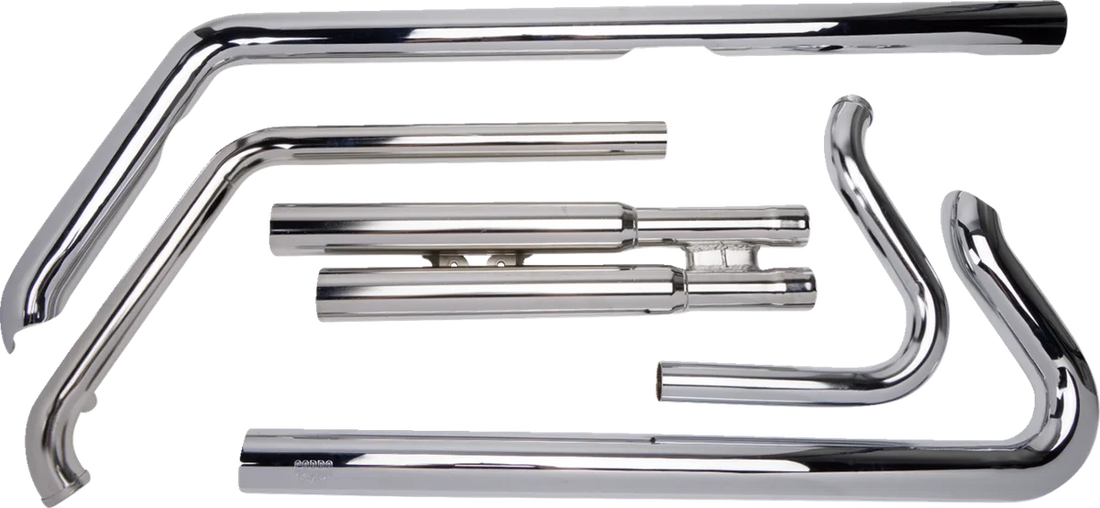 Cobra Speedster Slashdown Exhaust - Chrome - Softail 6851 - Back View