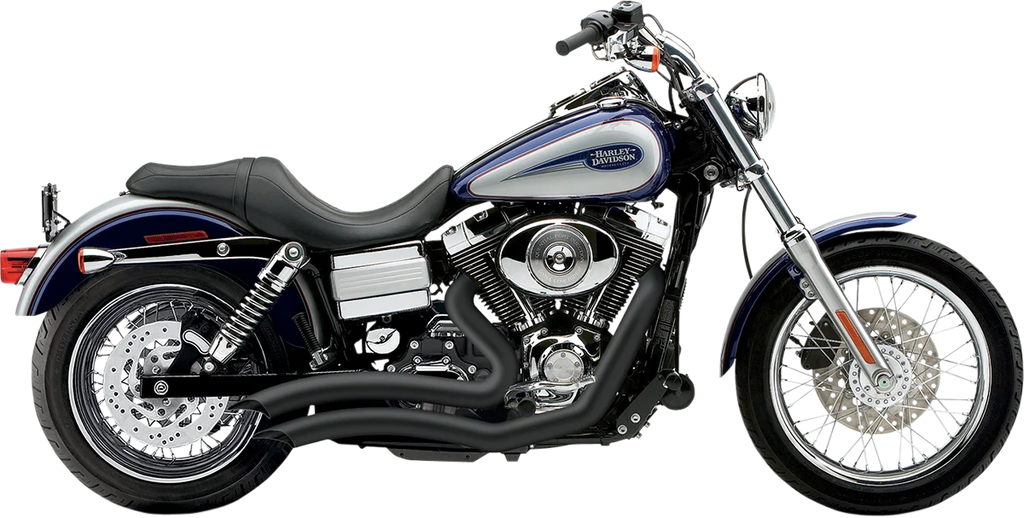 Cobra Speedster Swept Short Exhaust - Black - '06-'11 Dyna 6227B - Main Product View