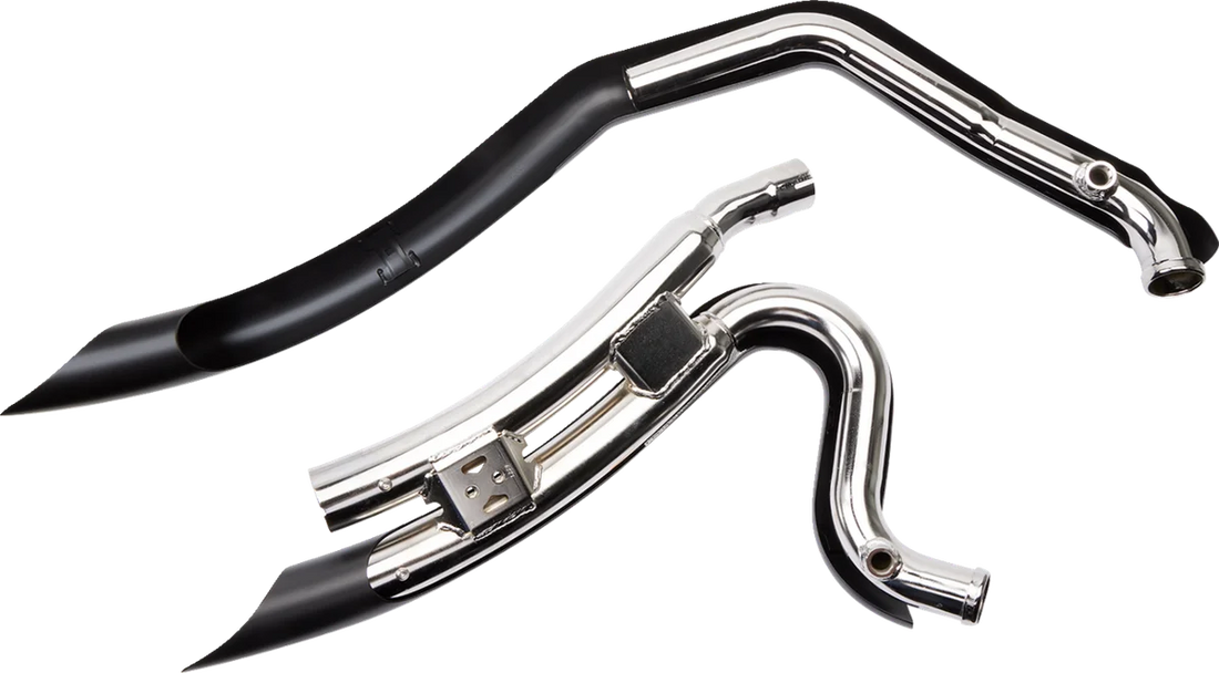 Cobra Speedster Swept Short Exhaust - Black - '06-'11 Dyna 6227B - Back View