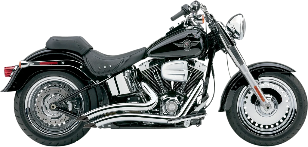Cobra Speedster Swept Short Exhaust - Black - '07-'11 Softail 6224B - Side View