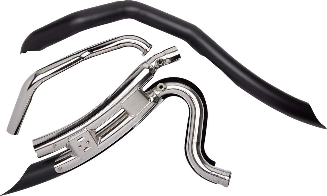 Cobra Speedster Swept Short Exhaust - Black - '10-'16 FL 6230B - Side View
