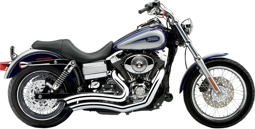 Cobra Speedster Swept Short Exhaust - Black - '12-'17 Dyna 6229B - Side View