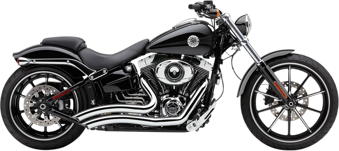 Cobra Speedster Swept Short Exhaust - Chrome - '86-'06 Softail 6223 - Side View