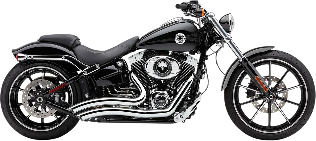 Cobra Speedster Swept Short Exhaust - Chrome - '86-'06 Softail 6223 - Side View