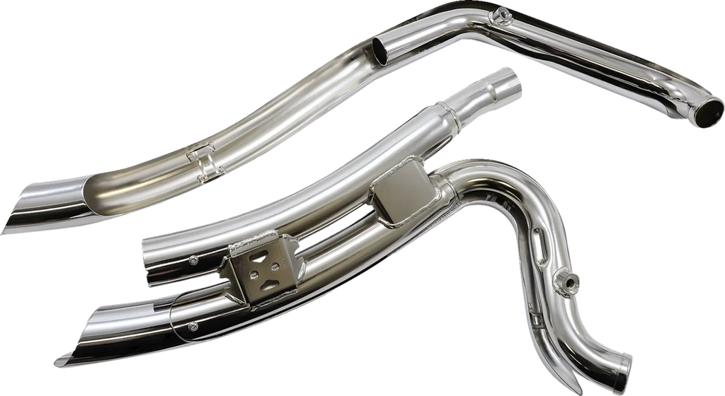 Cobra Speedster Swept Short Exhaust - Chrome - FXSB '13-'17 6226 - Side View