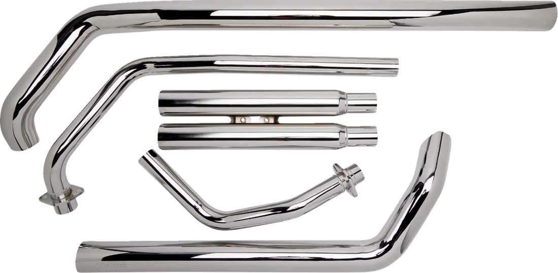 Cobra Streetrod Straight Cut Exhaust System - Chrome 1721T - Back View