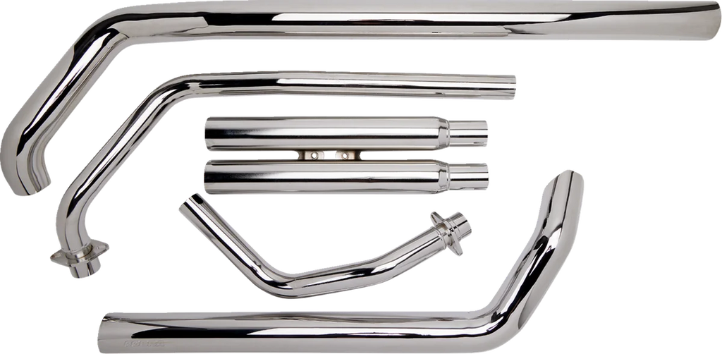 Cobra Streetrod Straight Cut Exhaust System - Chrome 1721T - Back View