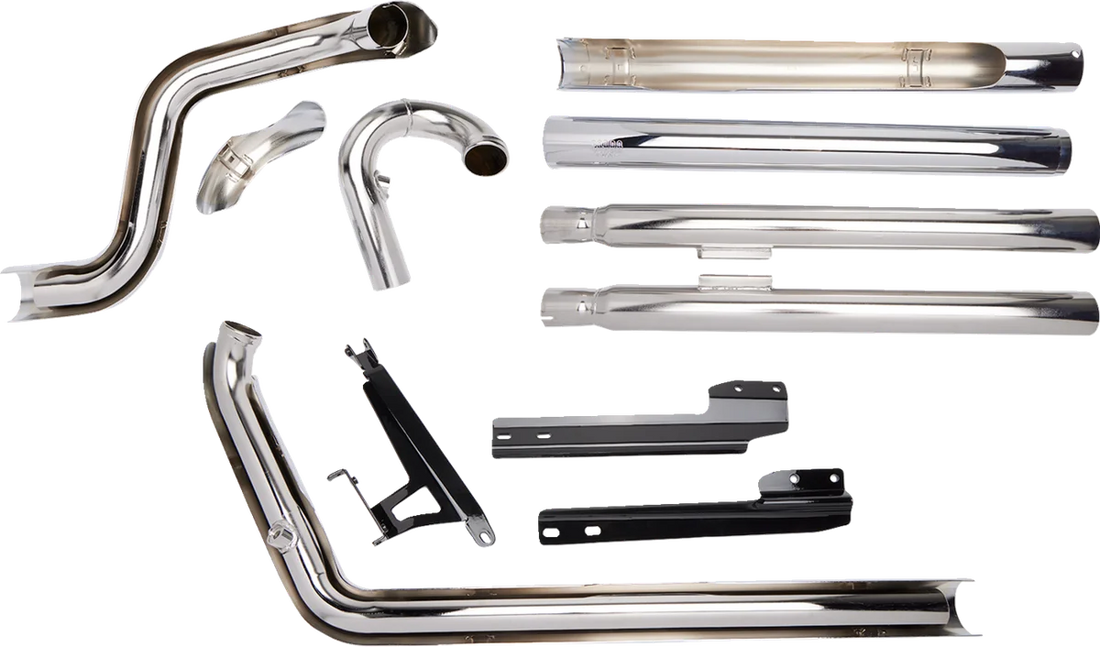 Cobra True Dual Exhaust - Billet Tip - '12-'17 Softail 6986 - Side View
