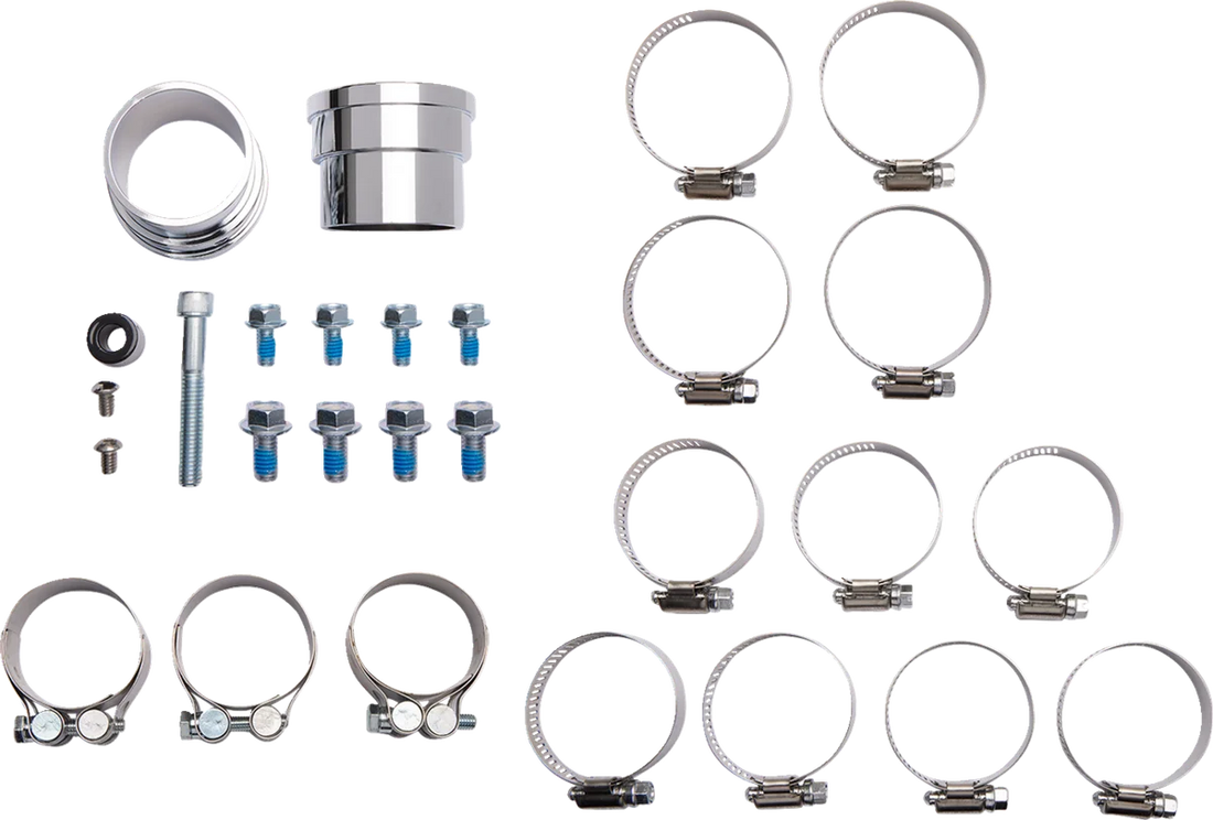 Cobra True Dual Exhaust - Billet Tip - '12-'17 Softail 6986 - Back View