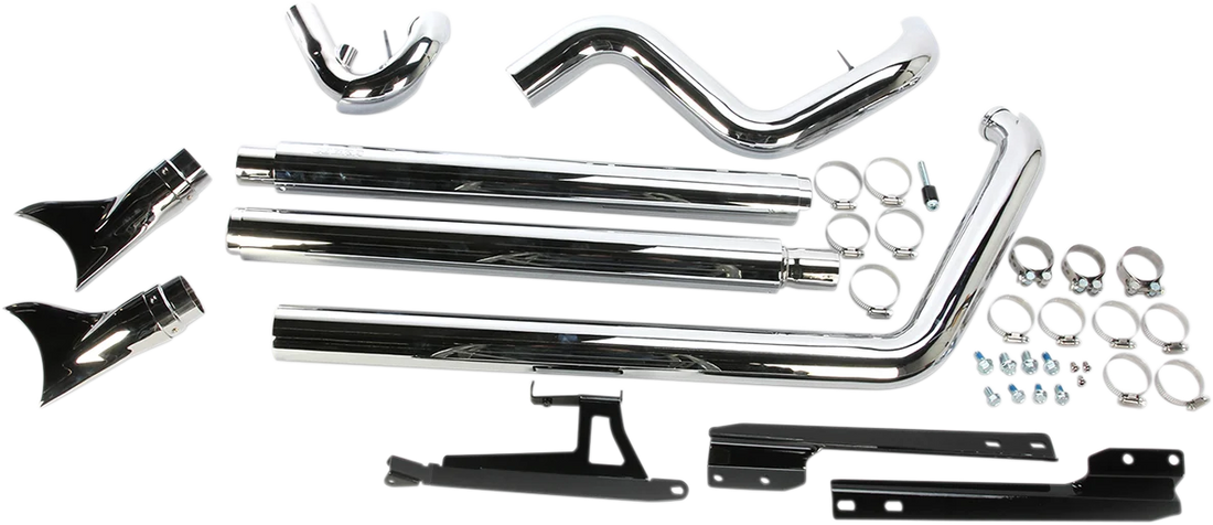 Cobra True Dual Exhaust - Fishtail - '07-'11 Softail 6988 - Back View