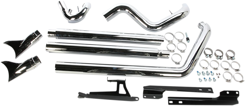 Cobra True Dual Exhaust - Fishtail - '07-'11 Softail 6988 - Back View