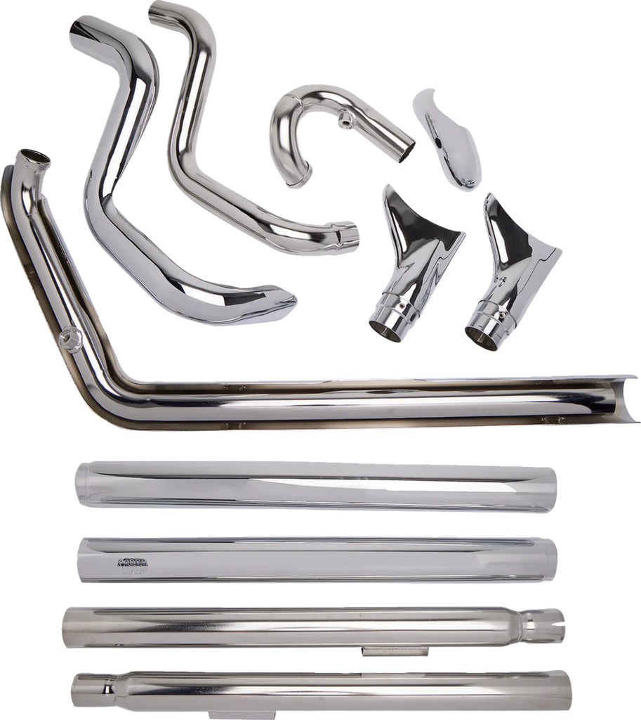 Cobra True Dual Exhaust - Fishtail - '12-'17 Softail 6989 - Side View