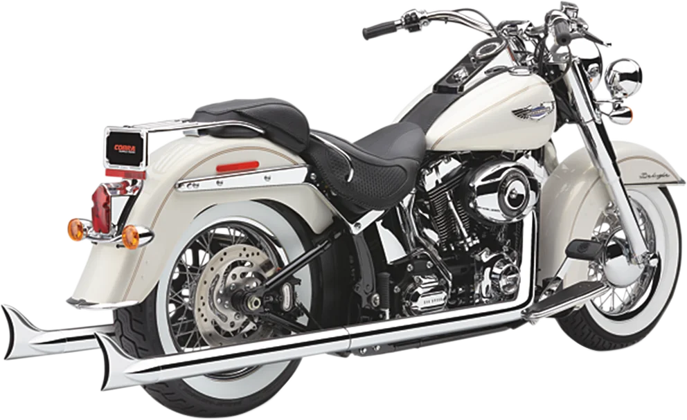 Cobra True Dual Exhaust - Fishtail - '97-'06 Softail 6987 - Side View