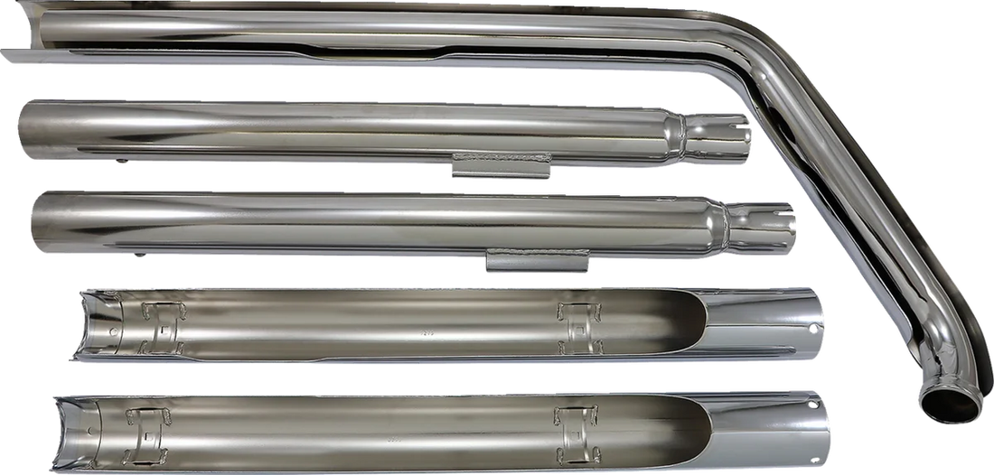 Cobra True Dual Exhaust - Fishtail - '97-'06 Softail 6987 - Back View