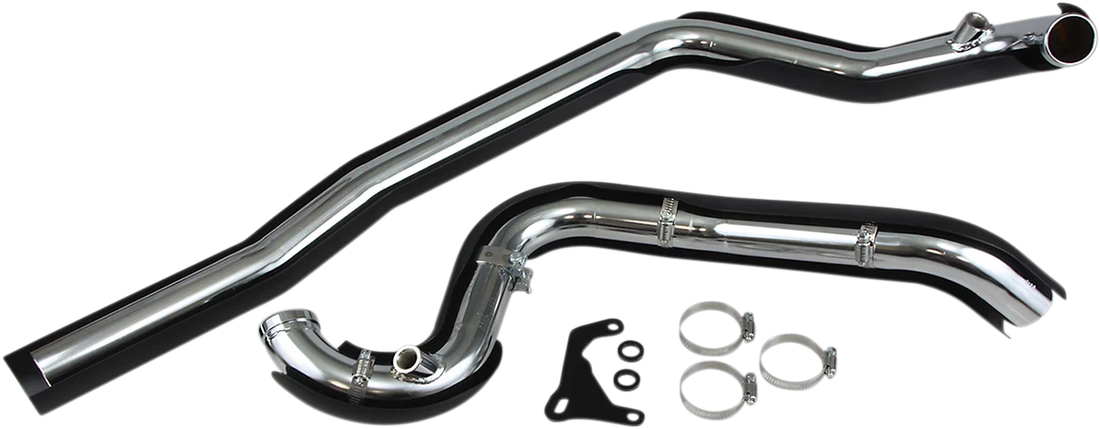 Cobra True Dual Headpipes - Black - '07-'08 FL 6251RB - Side View