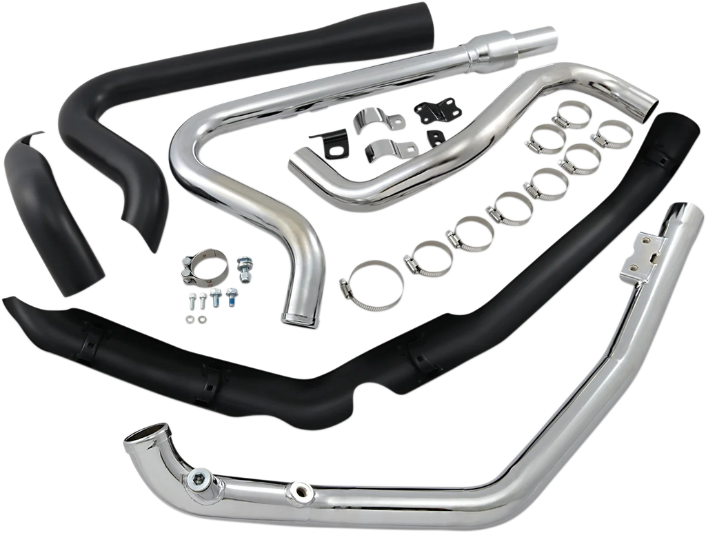 Cobra True Dual Headpipes - Black - Dresser 6257RB - Side View