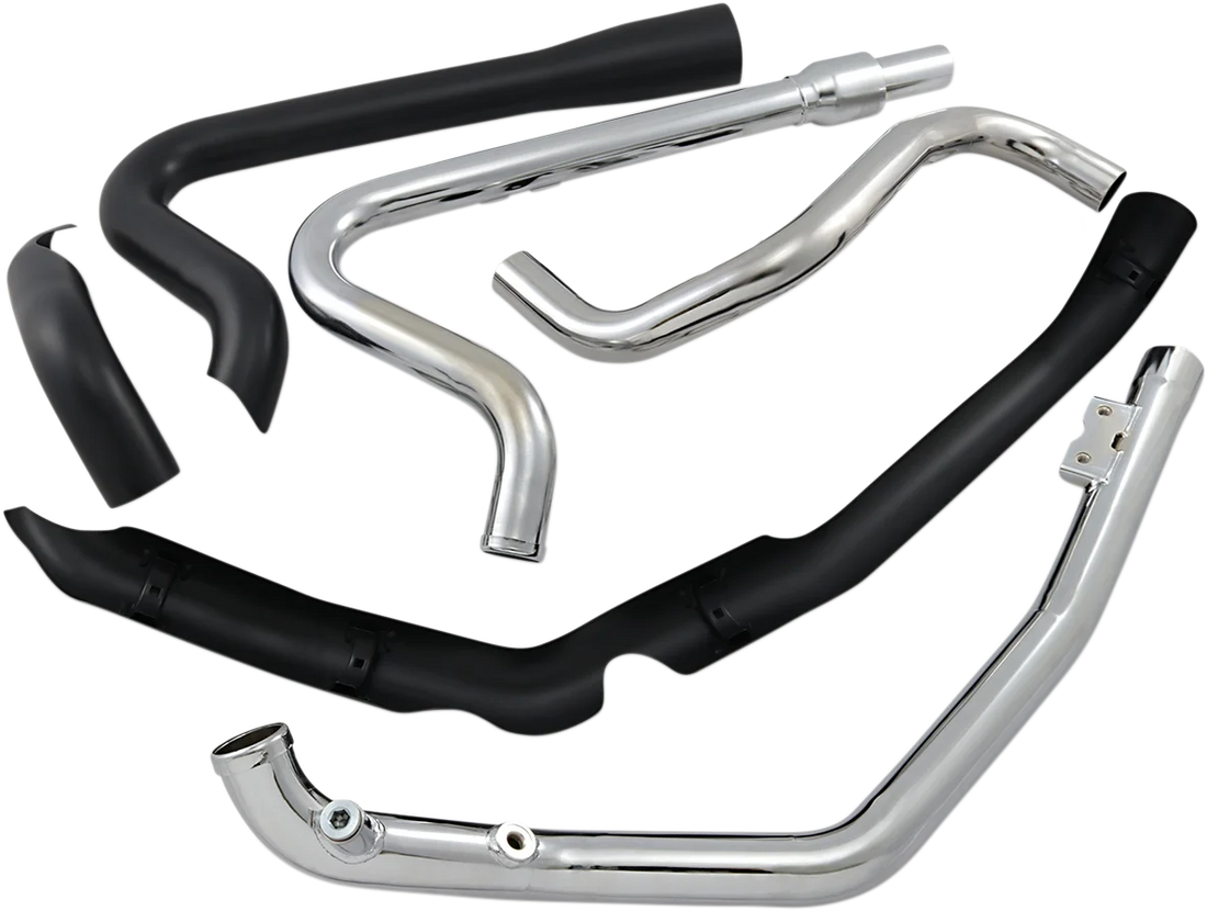 Cobra True Dual Headpipes - Chrome - Dresser 6257 - Side View