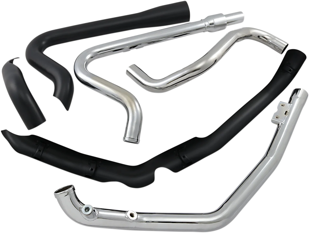 Cobra True Dual Headpipes - Chrome - Dresser 6257 - Side View