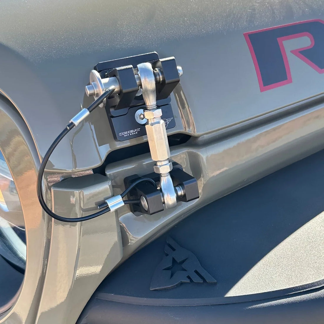 Combat Off Road JK/JL/JT Billet Aluminum Hood Latch Set 99-1090 - Installation View