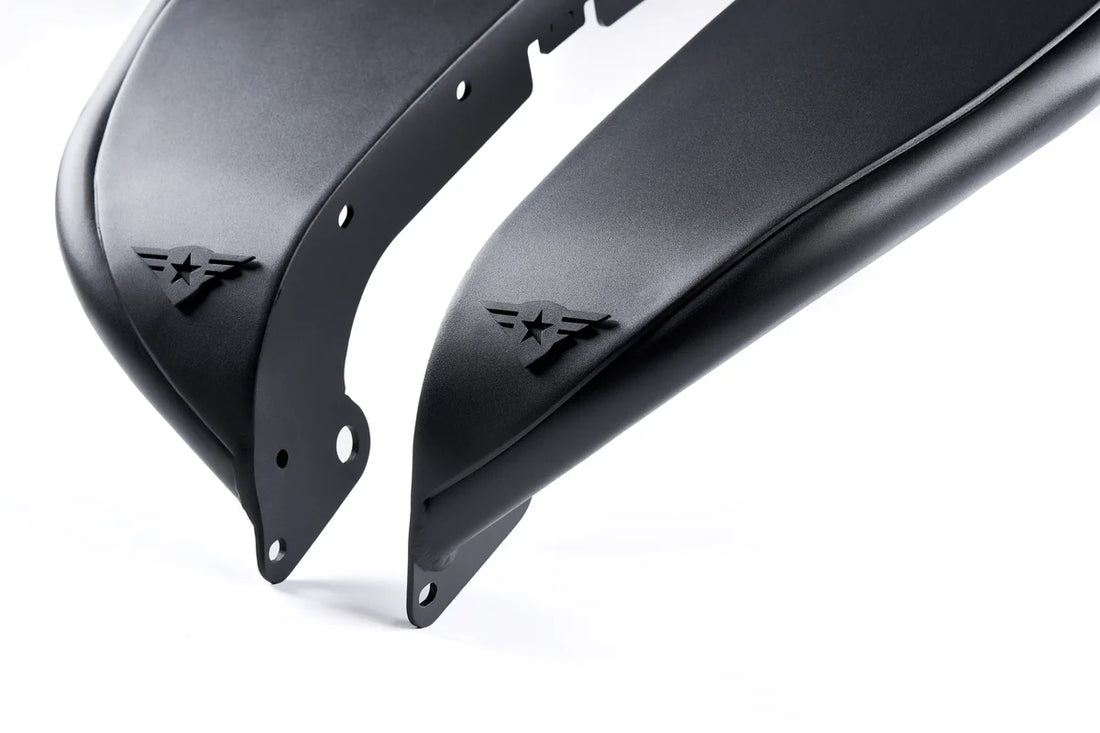 Combat Off Road Jeep JK/JKU Black Aluminum Fenders - Front Pair 15-1076 - Back View