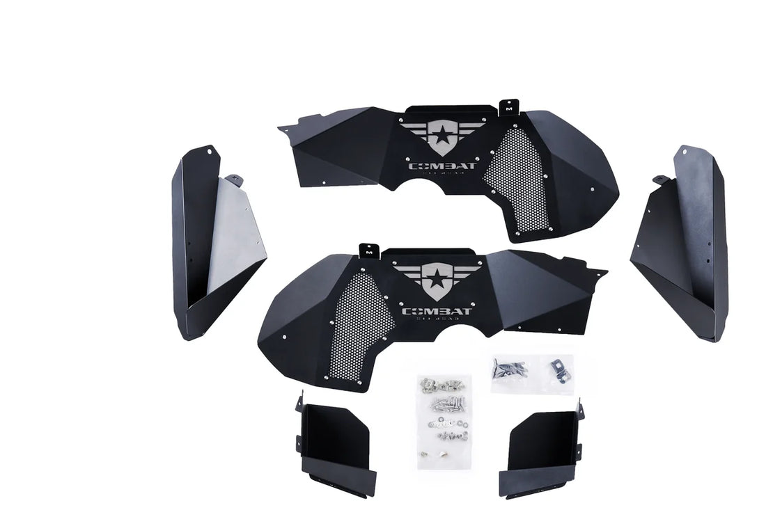 Combat Off Road Jeep JL/JLU Wrangler Aluminum Inner Fender Liners - Front Pair 25-1066 - Installation View
