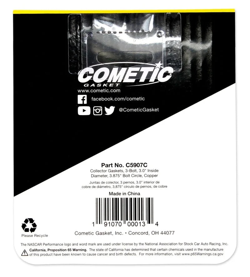 Cometic 3.0in Copper Header Collector - .043in DIA Port/3.875 Bolt Circle - Installation View