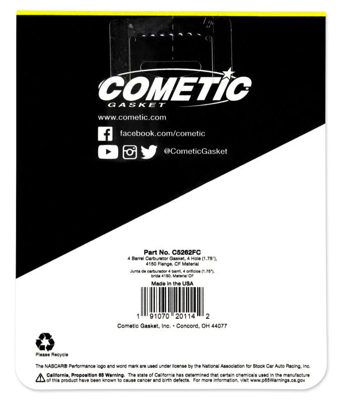 Cometic Holley 4 BBL .060in Fiber Carburetor Mounting Gasket - 4 Hole - 1.750in Holes - Installation View