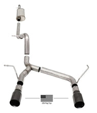 Load image into Gallery viewer, Corsa 07-18 Jeep Wrangler JKU 3.6L/3.8L 2.75in Sport Cat-Back Exhaust w/ 4in American Flag BlacTips - Side View