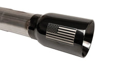 Load image into Gallery viewer, Corsa 07-18 Jeep Wrangler JKU 3.6L/3.8L 2.75in Sport Cat-Back Exhaust w/ 4in American Flag BlacTips - Installation View