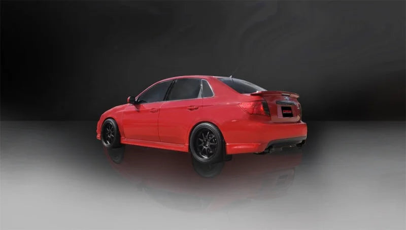 Corsa 08-10 Subaru Impreza WRX Sedan 2.5L Turbo Manual 3in Sport Cat-Back Exhaust w/4in Blac - Side View