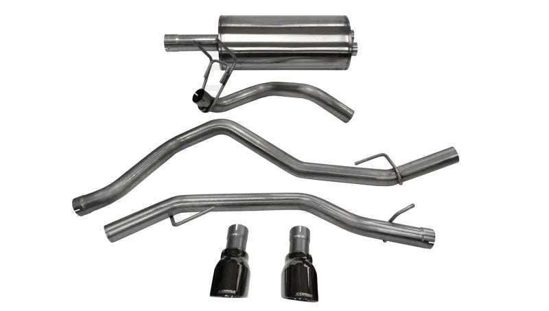 Corsa 09-18 Dodge Ram 1500 4.7L/5.7L V8 Quad/Crew Cab/Short Bed Black Dual Rear Exit Cat-Back Exhaus - Main Product View