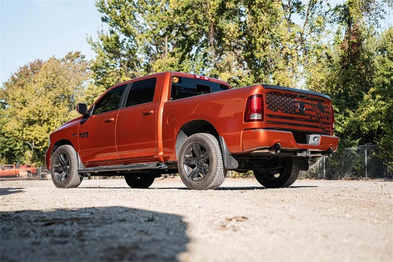 Corsa 09-23 RAM 1500 (Classic) 3in Cat-Back Extreme - 4.5in Black Tips - Side View