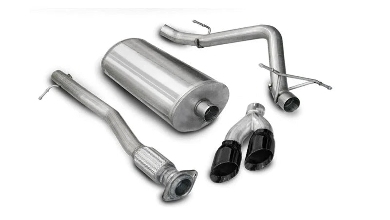 Corsa 10-10 GMC Sierra Denali 6.2L V8 3in Cat-Back Single Side w Twin 4in Black Pro-Series T - Main Product View