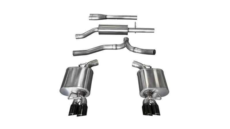 Corsa 11-14 Dodge Charger SXT 2.5in Sport Cat-Back Dual Rear Exit w/ Twin 3.0in Black Tips - Main Product View