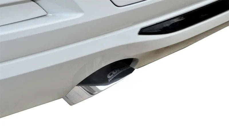 Corsa 12-14 BMW 335i Sedan AWD F30 3in Polished Touring Dual Rear Single 3.5in Tip Cat-Back - Side View