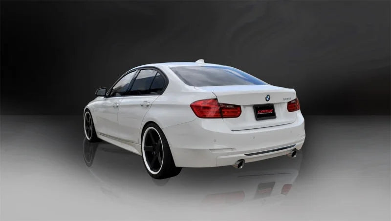 Corsa 12-14 BMW 335i Sedan AWD F30 3in Polished Touring Dual Rear Single 3.5in Tip Cat-Back - Detail View